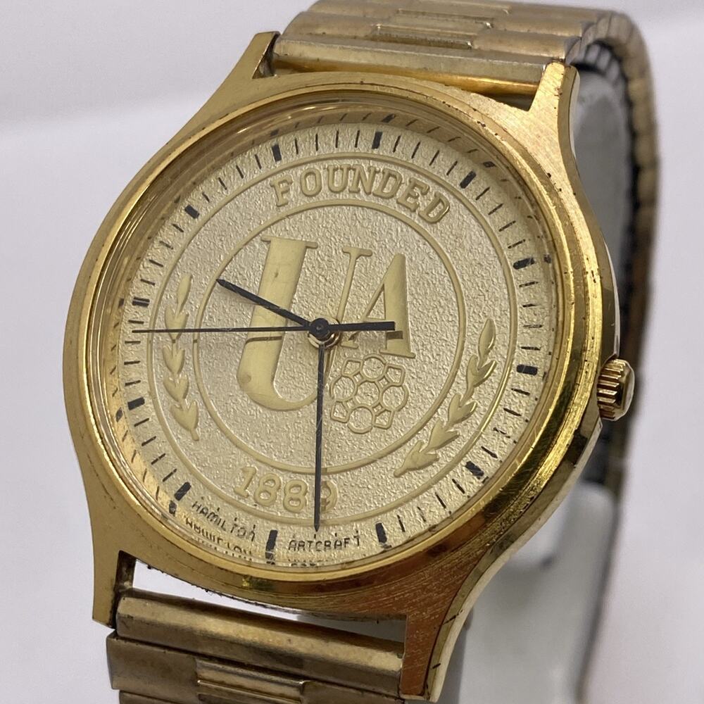Hamilton Artcraft UA Retiree 1889 Gold Watch Works New Battery